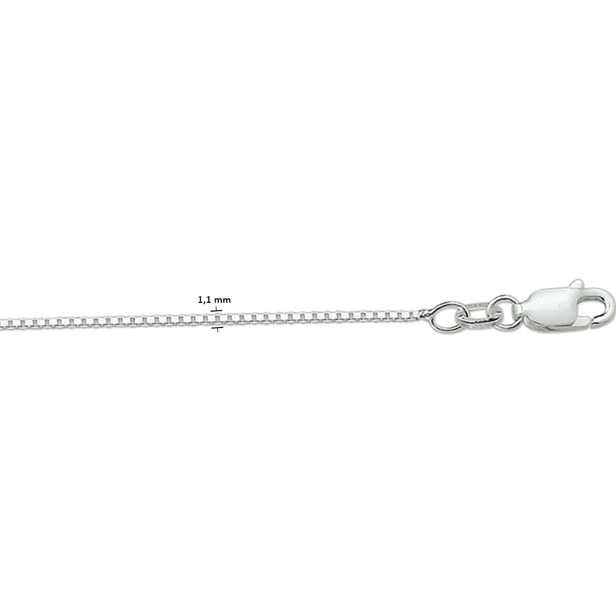 Collar veneciano de 1,1 mm en plata rodiada con cierre de langosta.