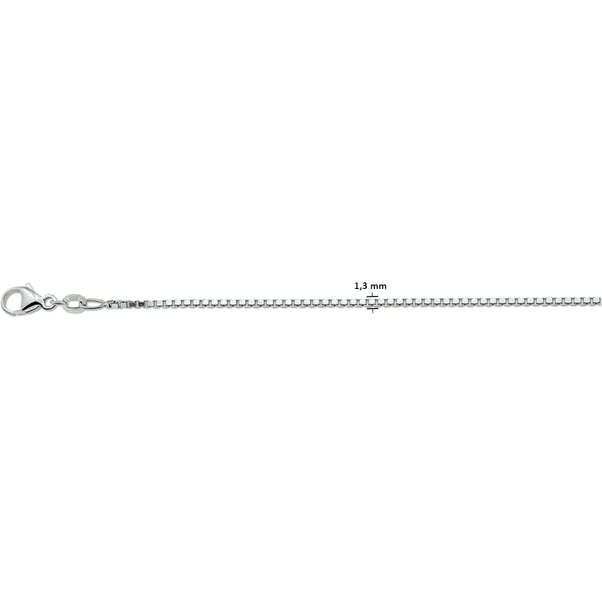 Collar veneciano de 1,3 mm en plata rodiada con cierre de langosta.