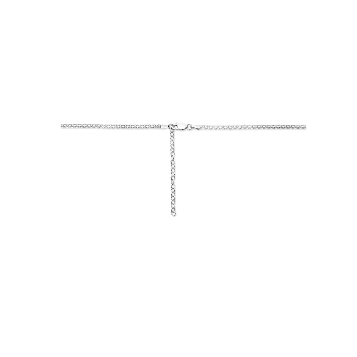 collar bismarck 2,4 mm 37 + 5 cm plata rodiada