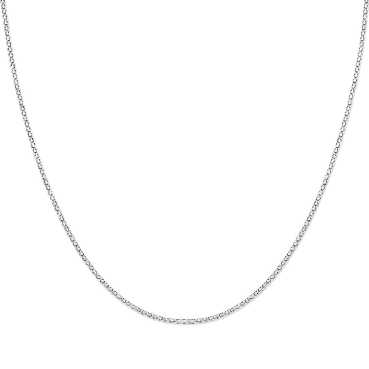 Collar bismarck de 2,4 mm en plata rhodium, con longitud de 37 + 5 cm.