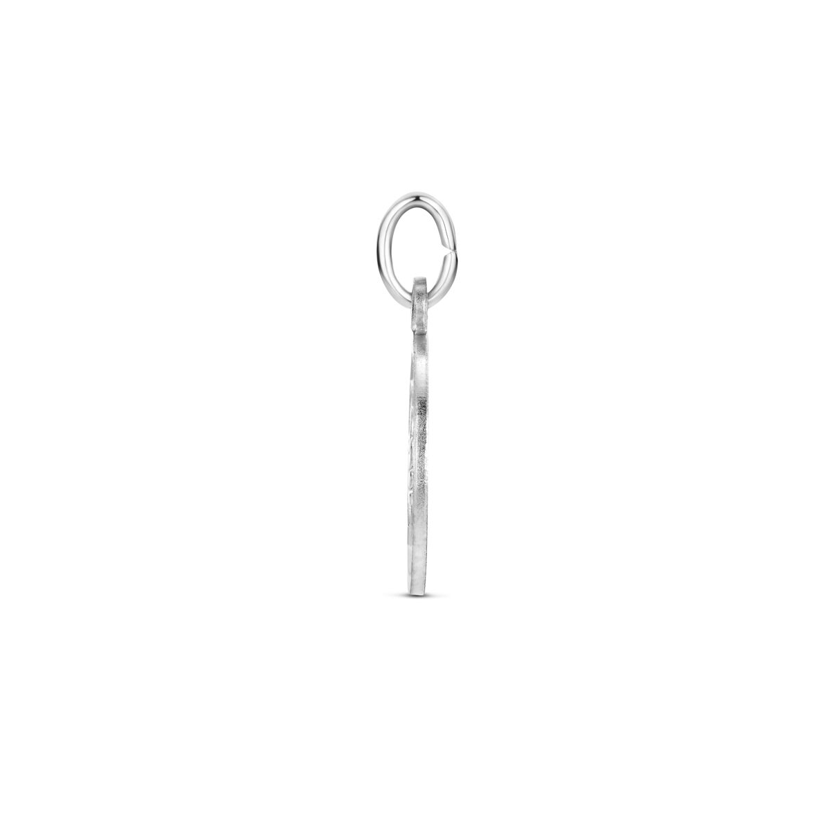 colgante corazón ángel poli/mate diamantado 18 mm plata rodiada