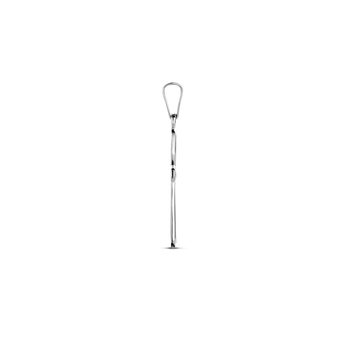 colgante cruz 25 mm plata rodiado