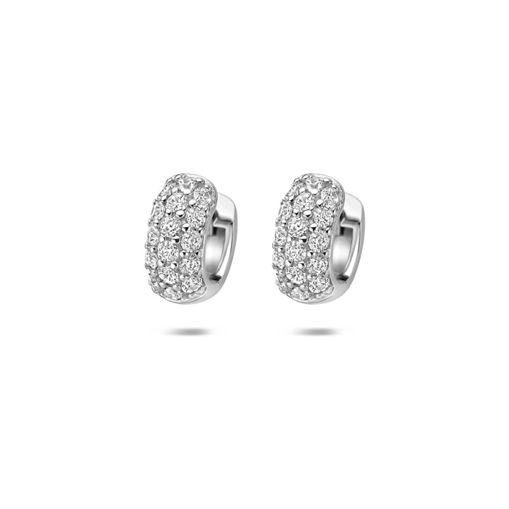 klapoorringen zirkonia zilver gerhodineerd