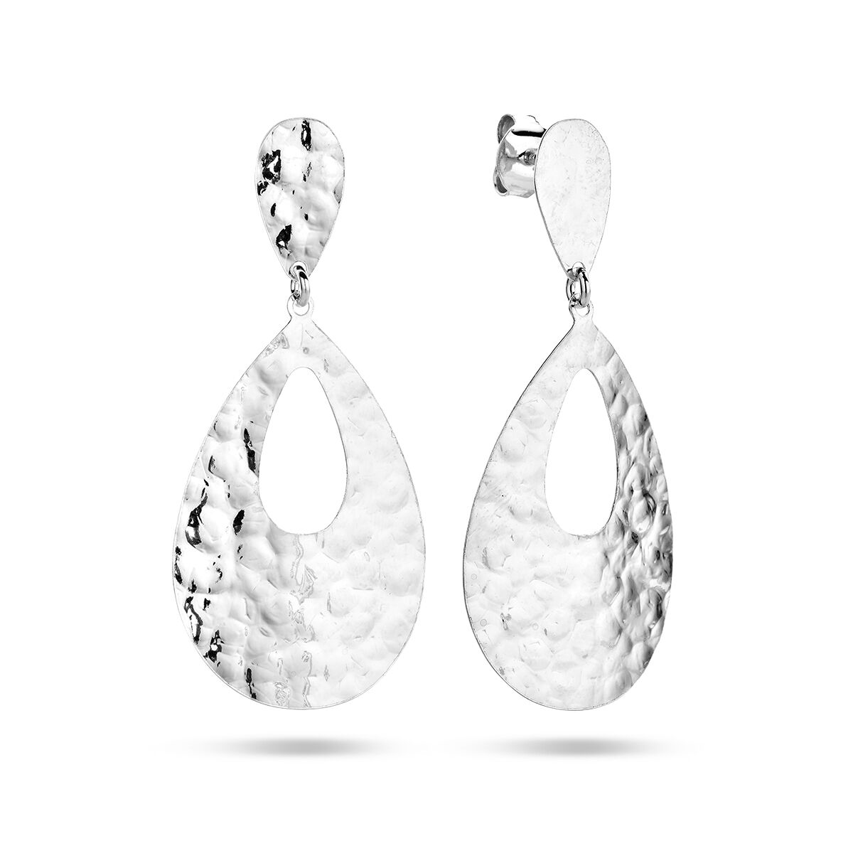 pendientes gota plata rodiada