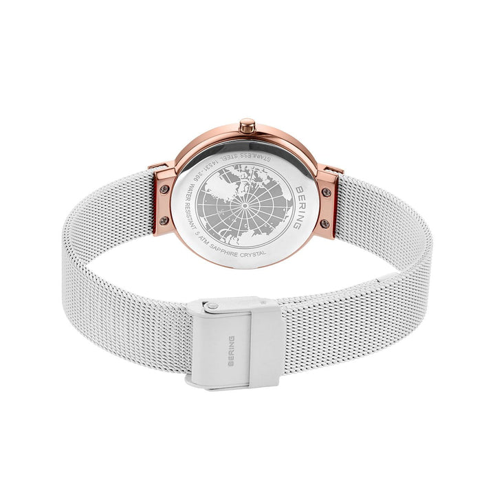 bering dames horloge roségouden wijzerplaat - 14531-266