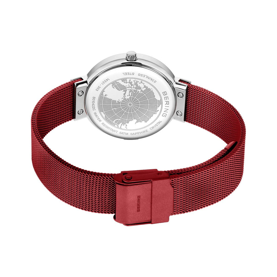 Bering dames horloge rode wijzerplaat - 14531-303