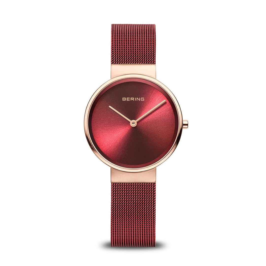 Bering dames horloge rode wijzerplaat - 14531-363