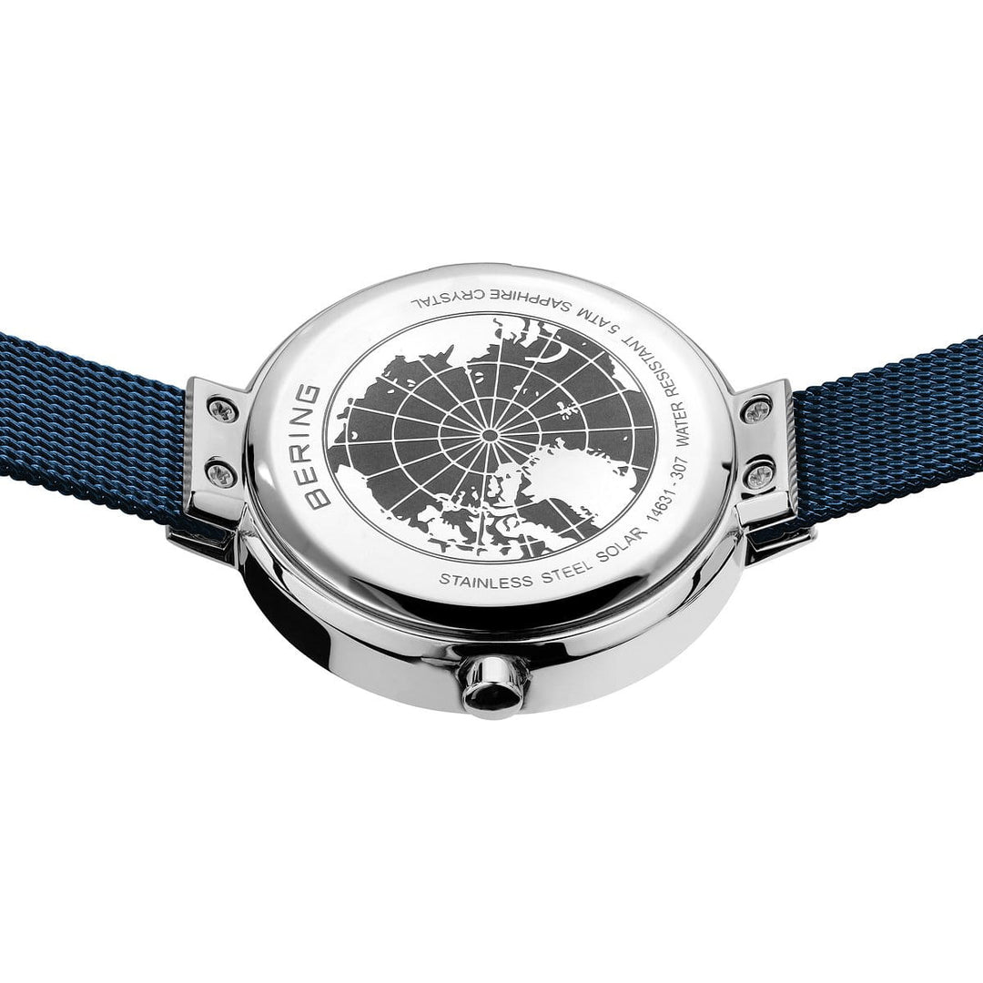 bering dames horloge blauwe wijzerplaat - 14631-307