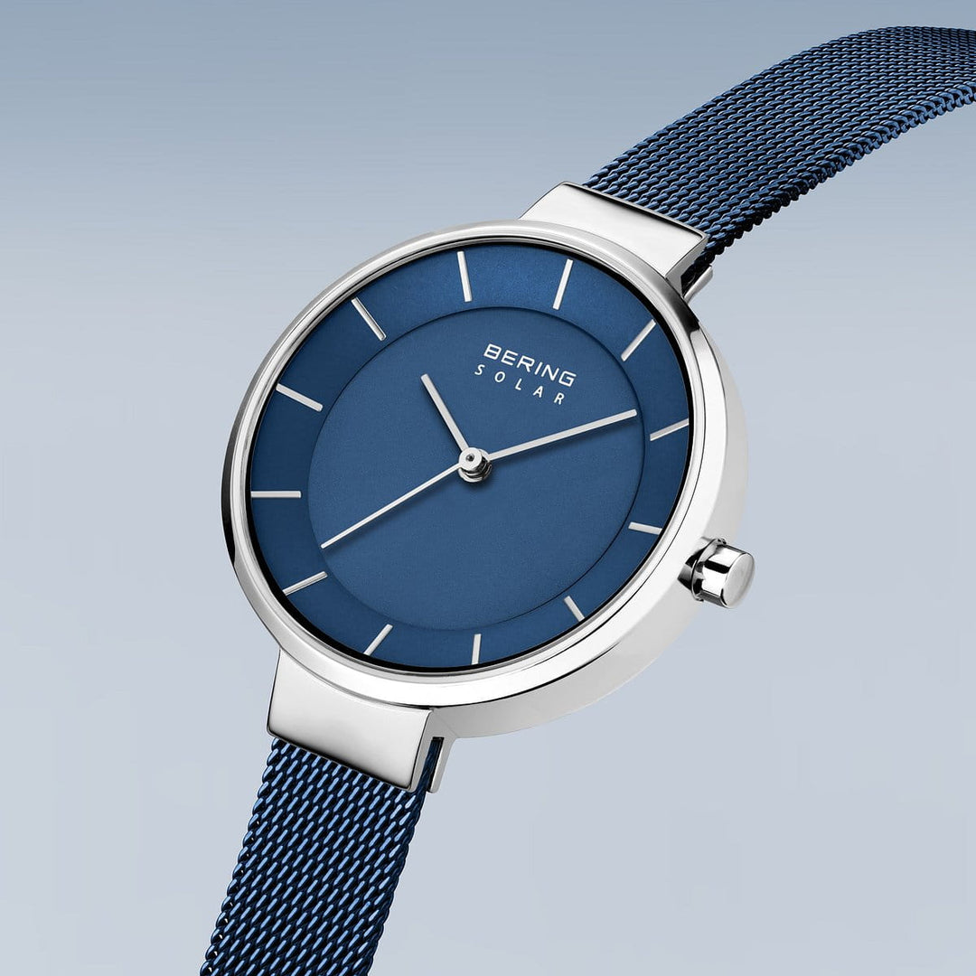 bering dames horloge blauwe wijzerplaat - 14631-307