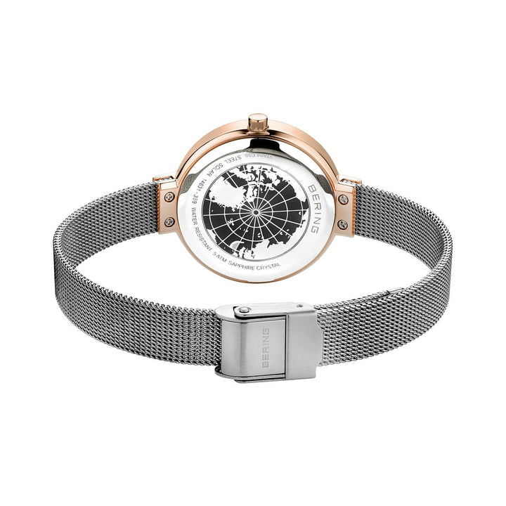 bering dames horloge grijze wijzerplaat - 14631-369