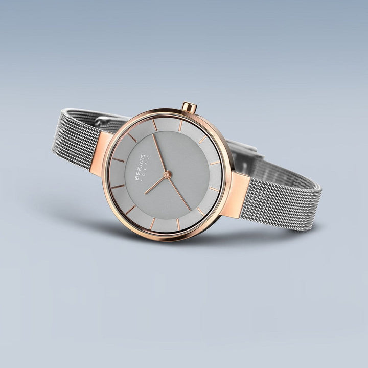 bering dames horloge grijze wijzerplaat - 14631-369
