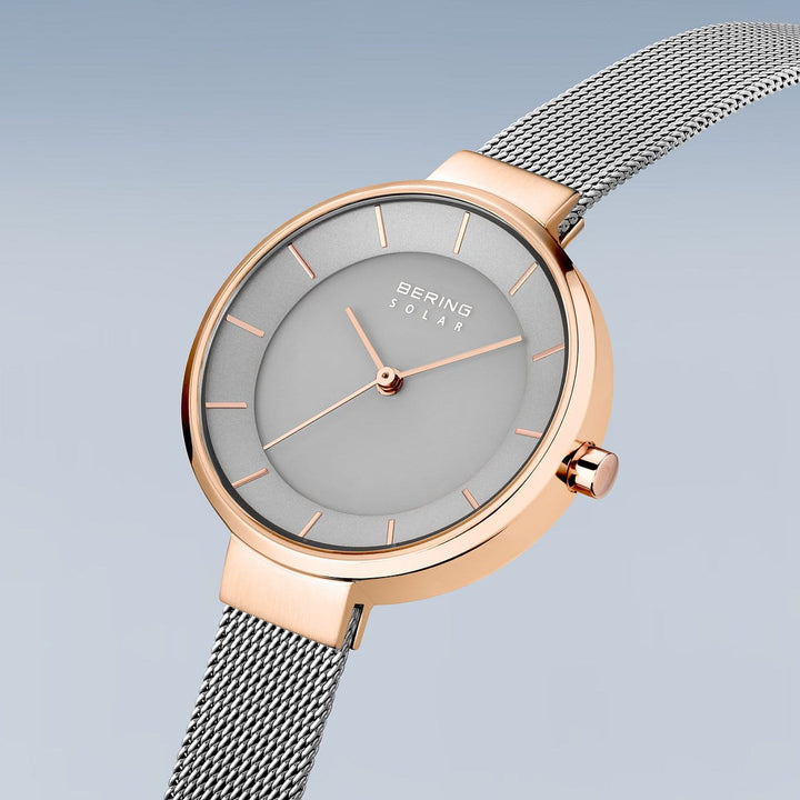bering dames horloge grijze wijzerplaat - 14631-369