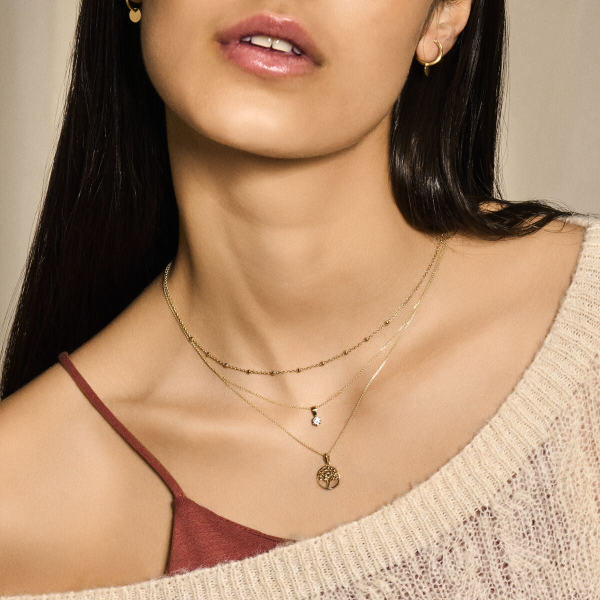 colgante árbol de la vida 14K oro amarillo