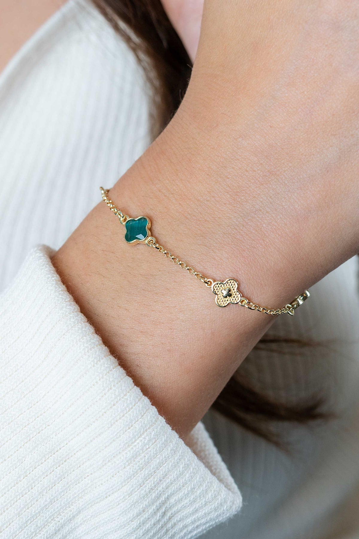 Pulsera plata chapado en oro ZIA2583