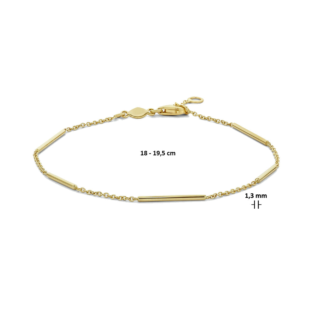 Pulsera de oro de mujer con barras 14K