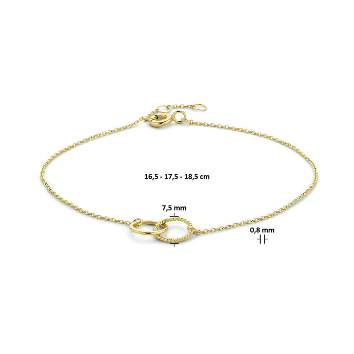 Gouden armband dames rond 14K