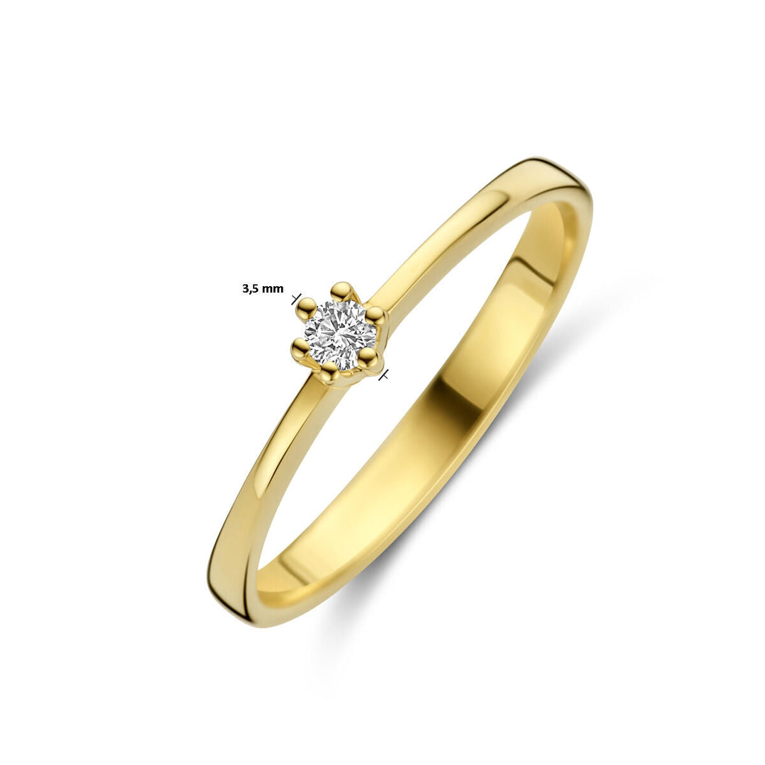 ring diamant 0.05ct h si 14K geelgoud