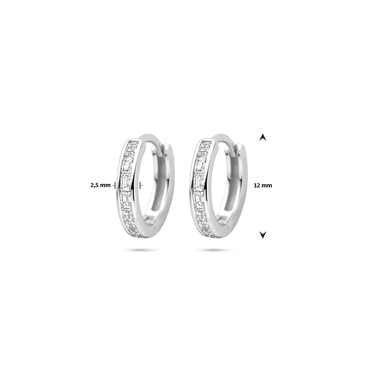 aros de zirconia 12 mm plata rodiada
