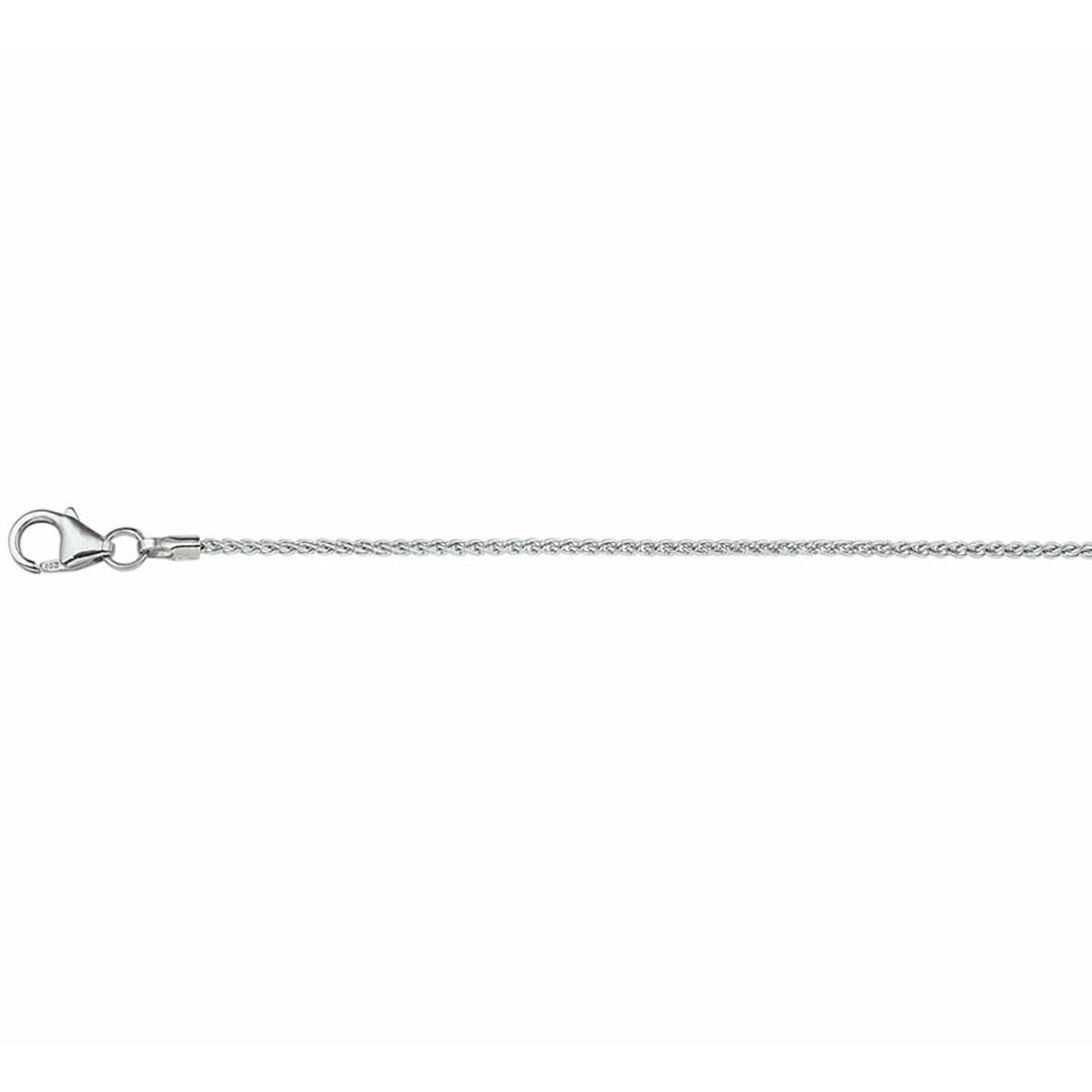 collier vossestaart 1,3 mm zilver gerhodineerd