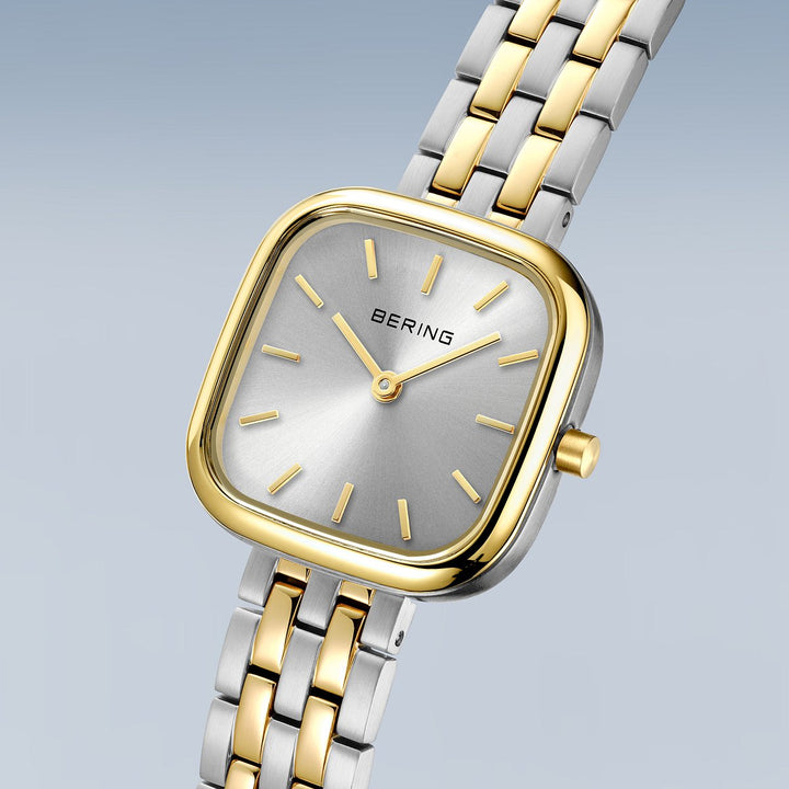Bering dames horloge bicolor grijze wijzerplaat 17926-714
