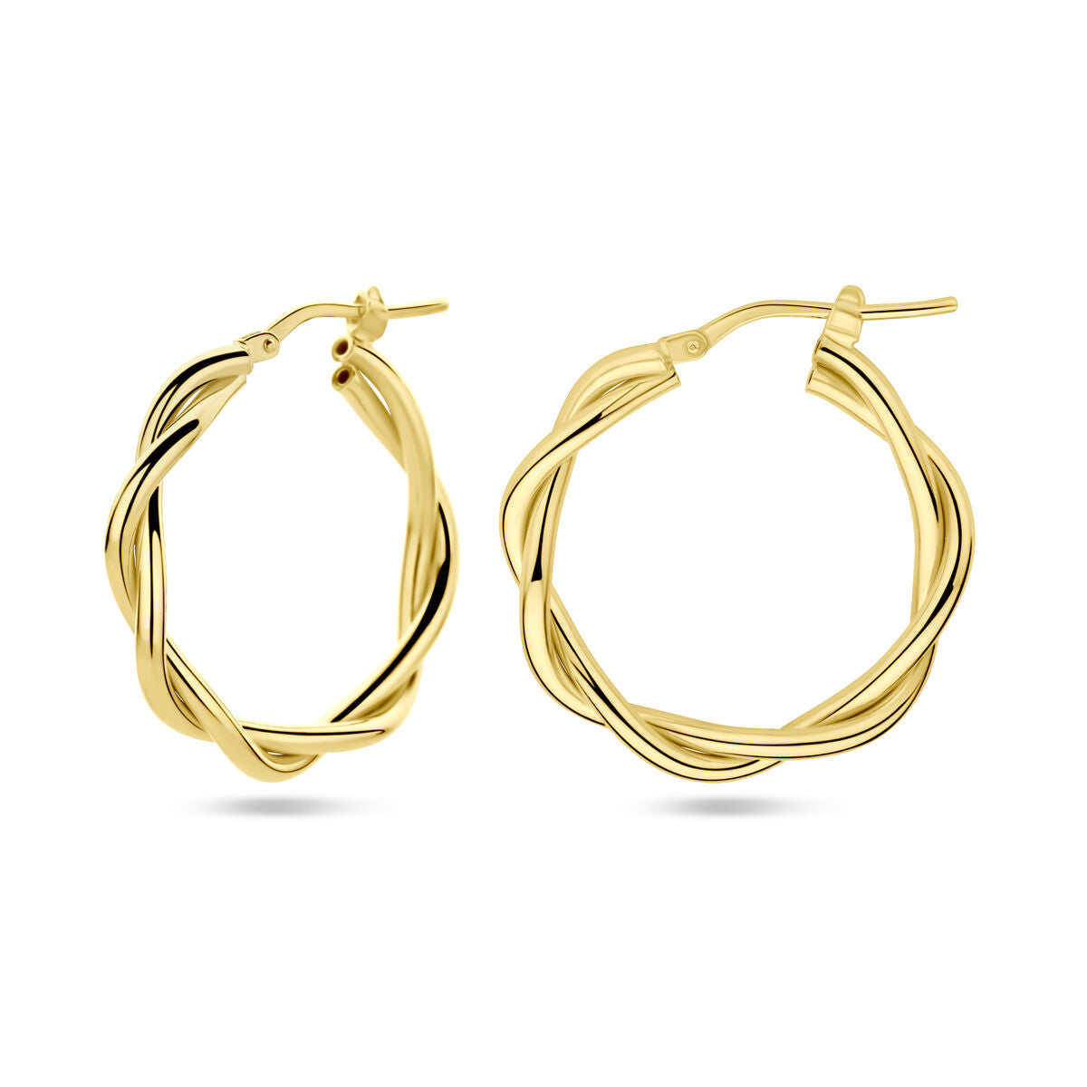 aros 3,5 mm tubo retorcido 1 micrón plata chapado en oro amarillo