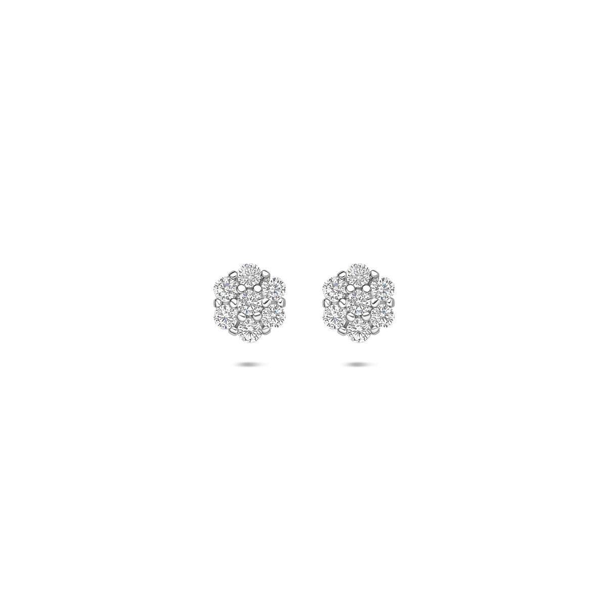 Pendientes de zirconia plateados de 6 mm con diseño en forma de esfera.