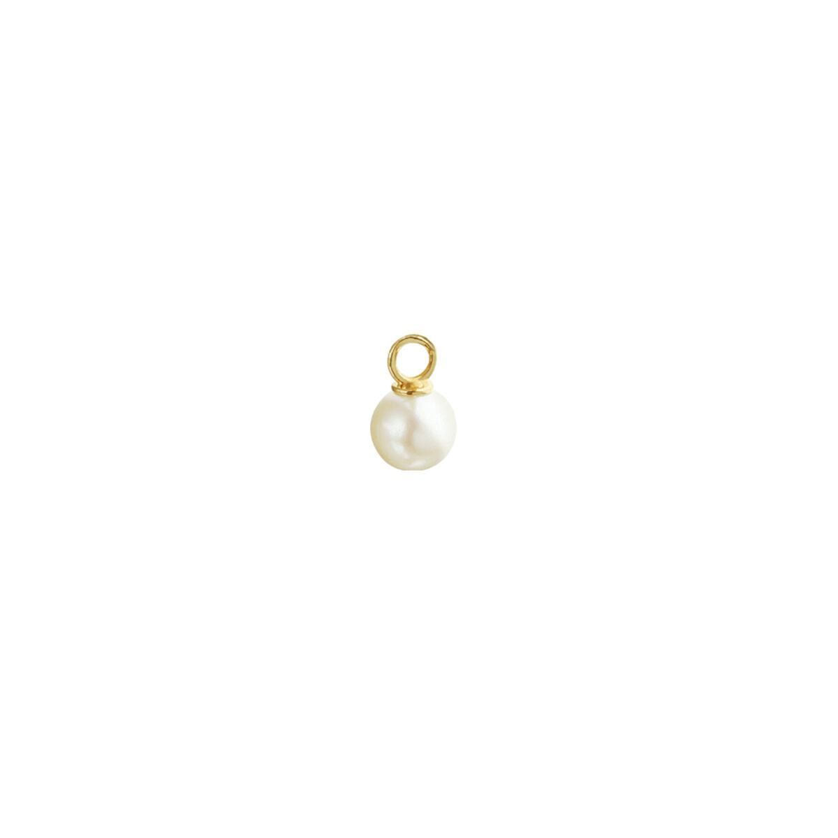 Colgante de perla en oro amarillo de 14K, con un diseño redondo y un acabado brillante.