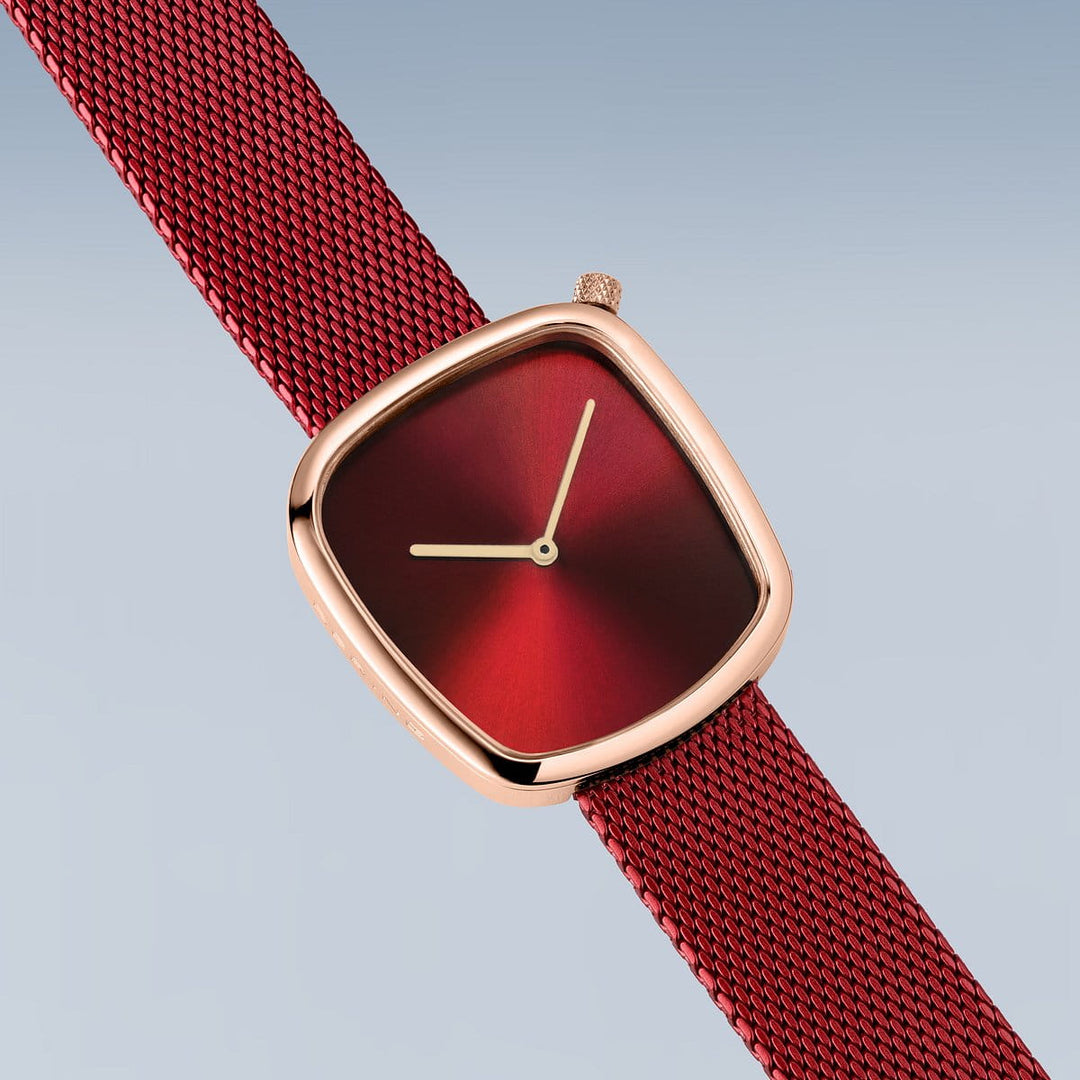 Bering dames horloge rode wijzerplaat - 18034-363