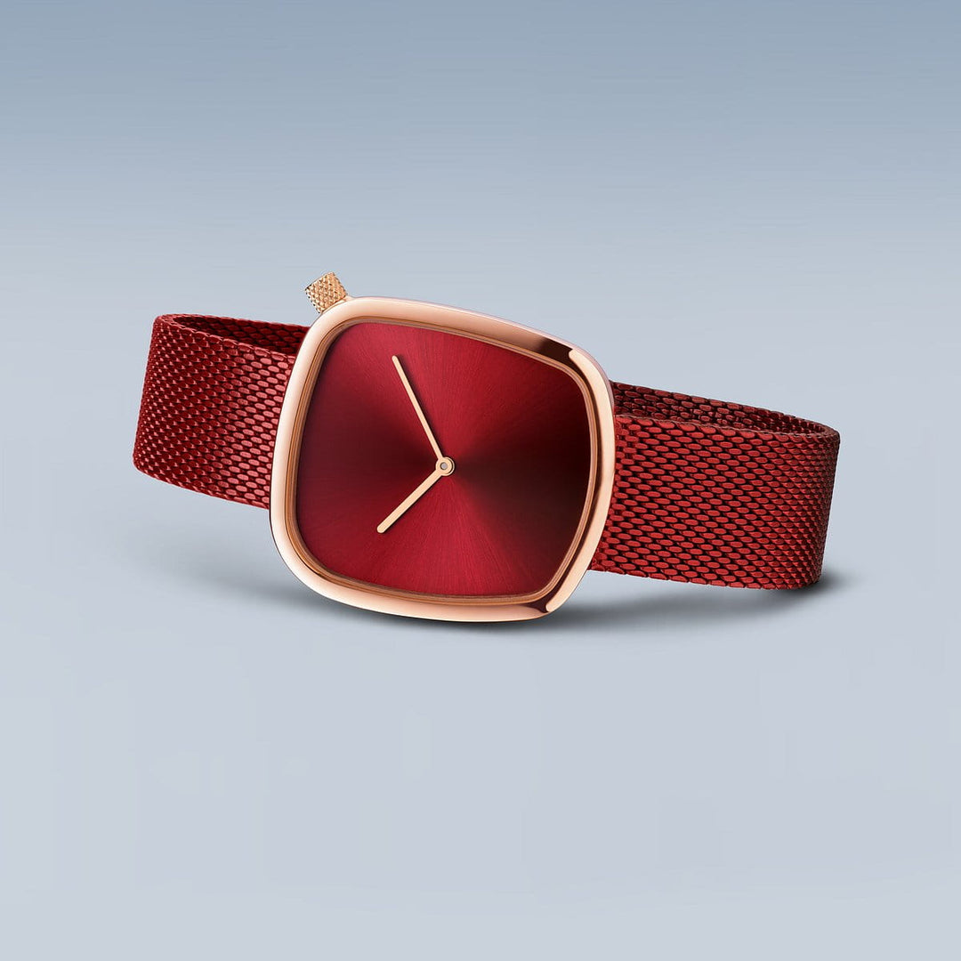 Bering dames horloge rode wijzerplaat - 18034-363