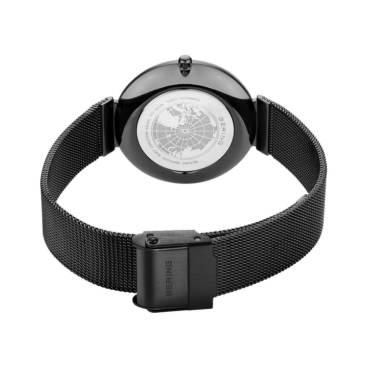 bering dames horloge zwarte wijzerplaat - 18132-132