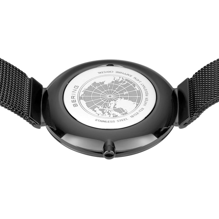 bering dames horloge zwarte wijzerplaat - 18132-132