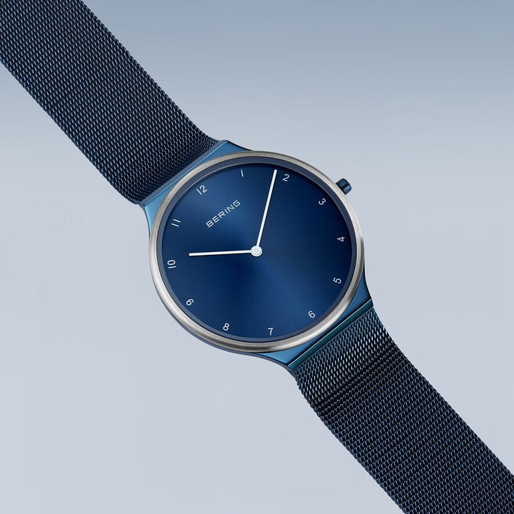 bering dames horloge blauwe wijzerplaat - 18440-397