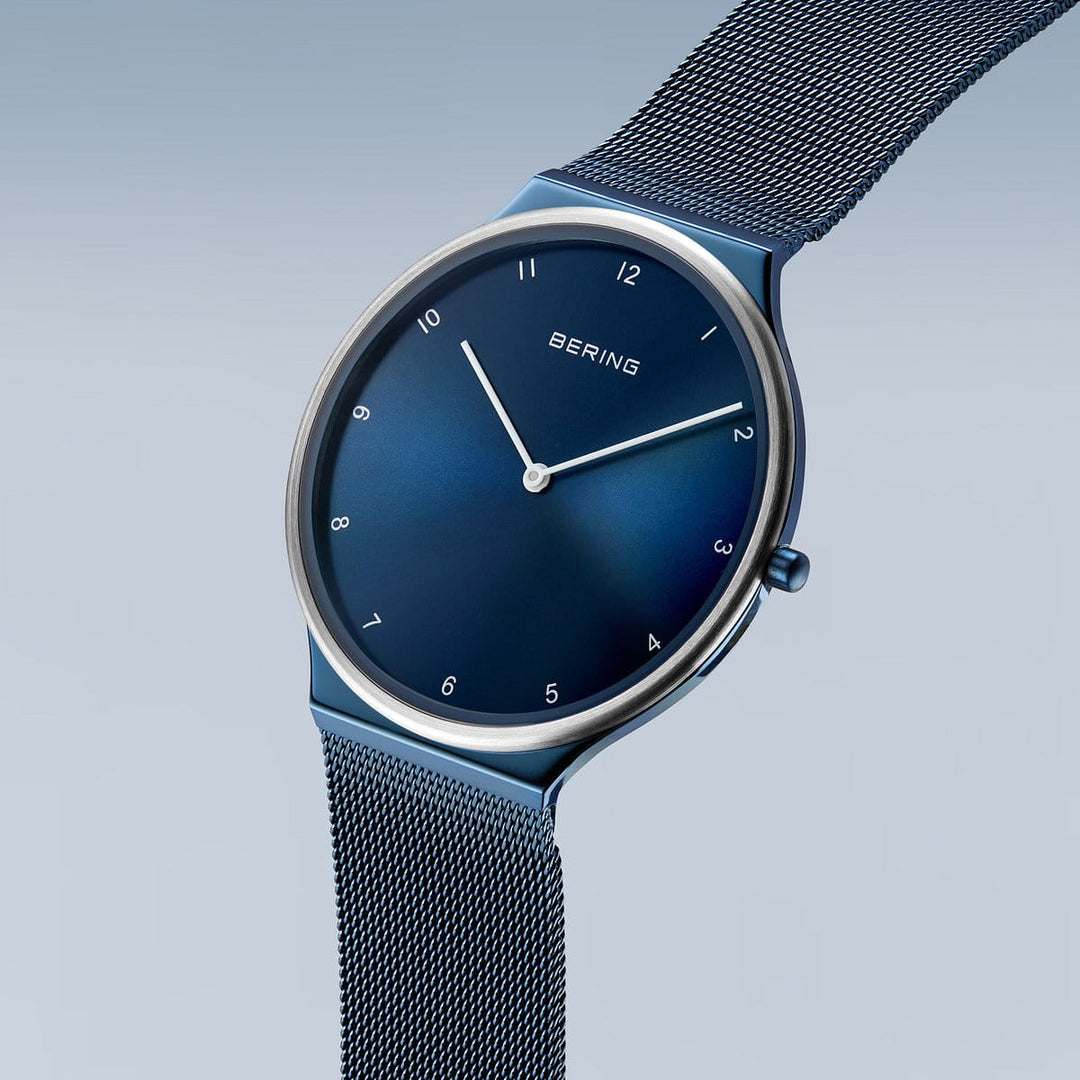 bering dames horloge blauwe wijzerplaat - 18440-397