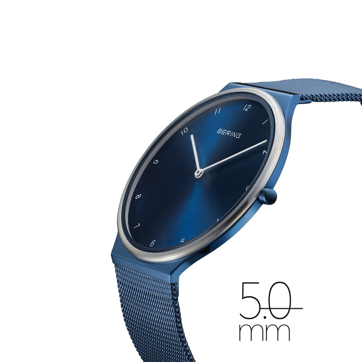 bering dames horloge blauwe wijzerplaat - 18440-397