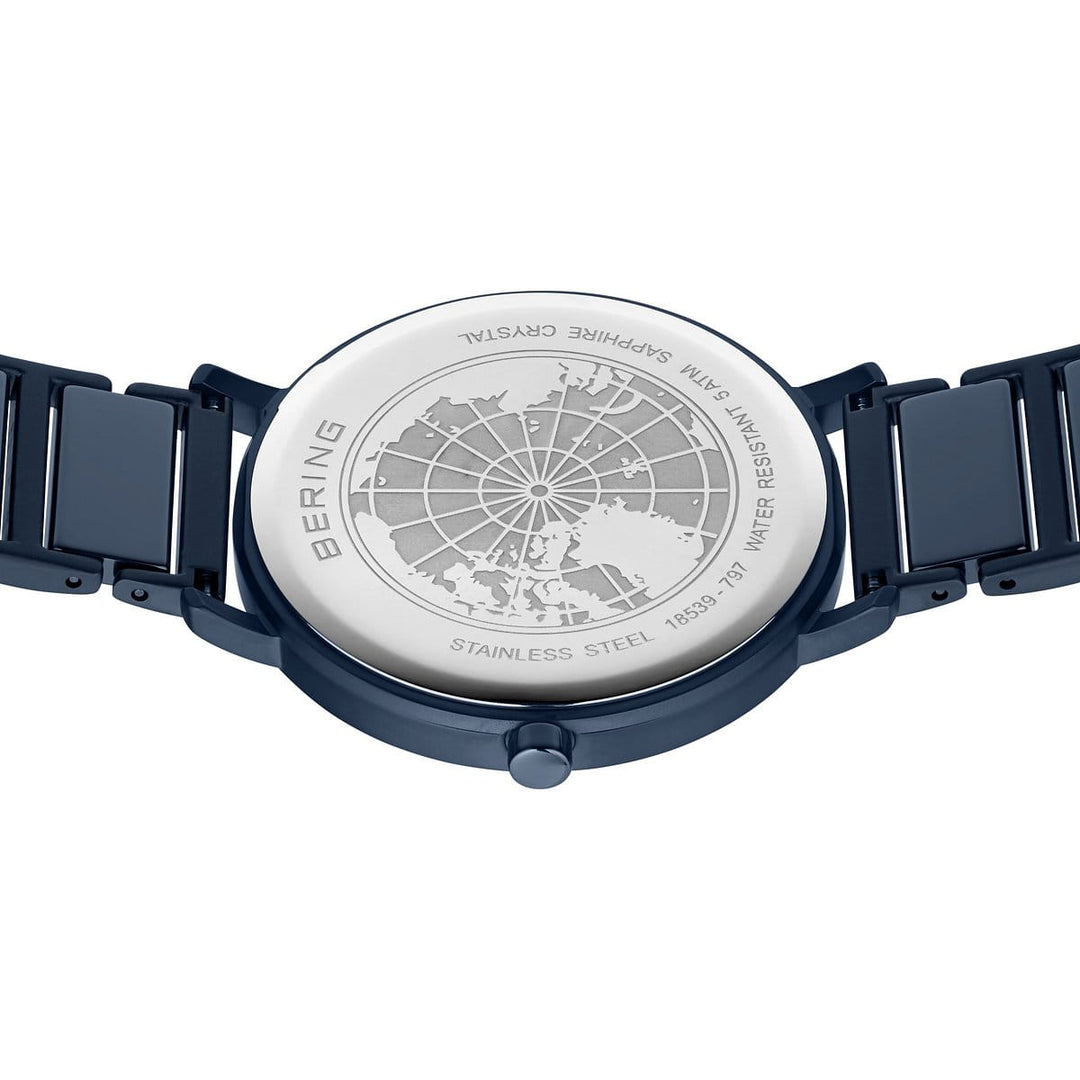 Bering heren horloge blauwe wijzerplaat - 18539-797
