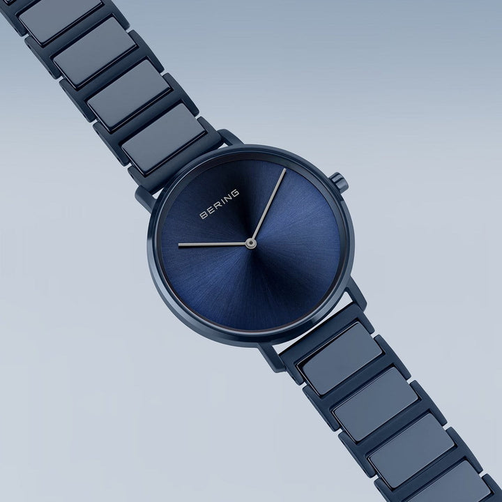 Bering heren horloge blauwe wijzerplaat - 18539-797
