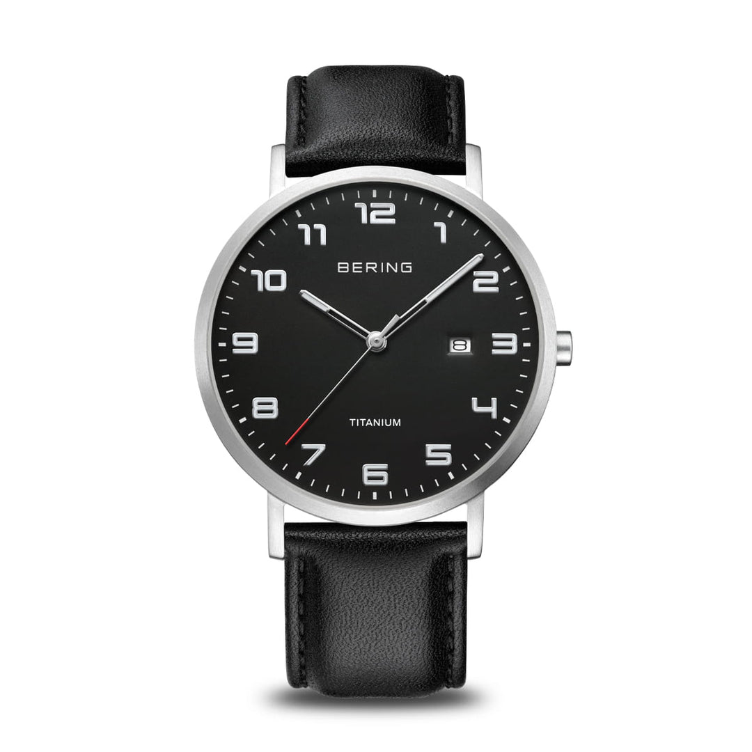 bering heren horloge zwarte wijzerplaat - 18640-402