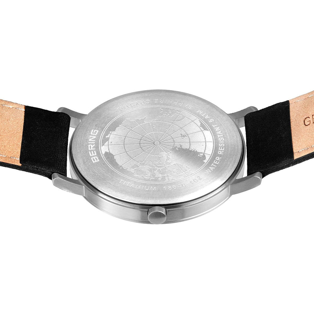 bering heren horloge zwarte wijzerplaat - 18640-402