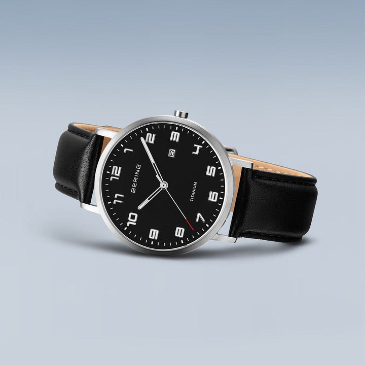 bering heren horloge zwarte wijzerplaat - 18640-402