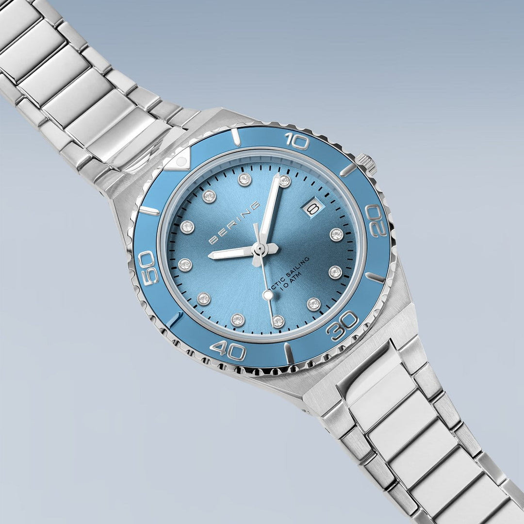 bering dames horloge blauwe wijzerplaat - 18936-705
