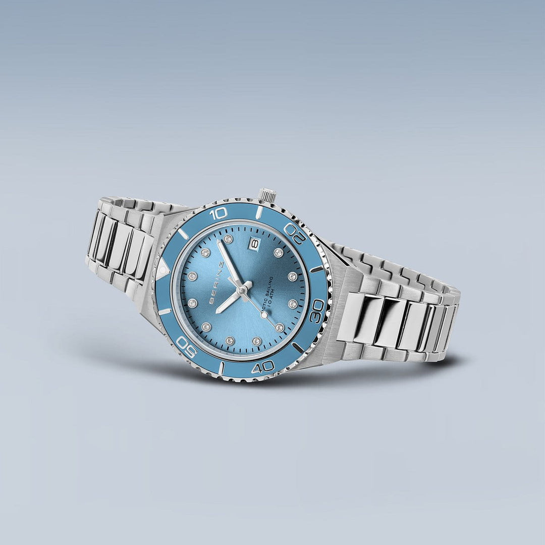 bering dames horloge blauwe wijzerplaat - 18936-705