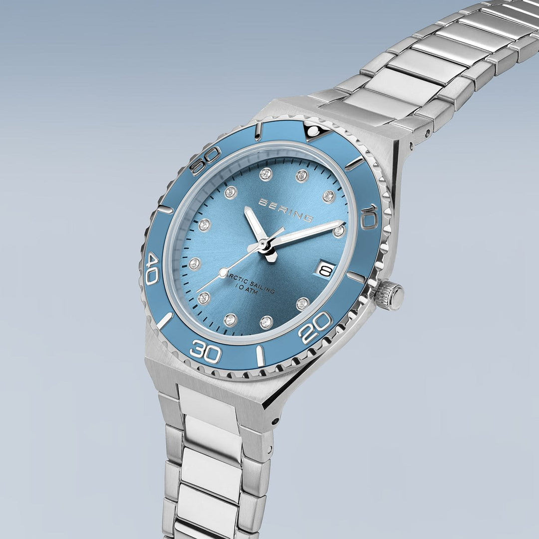 bering dames horloge blauwe wijzerplaat - 18936-705