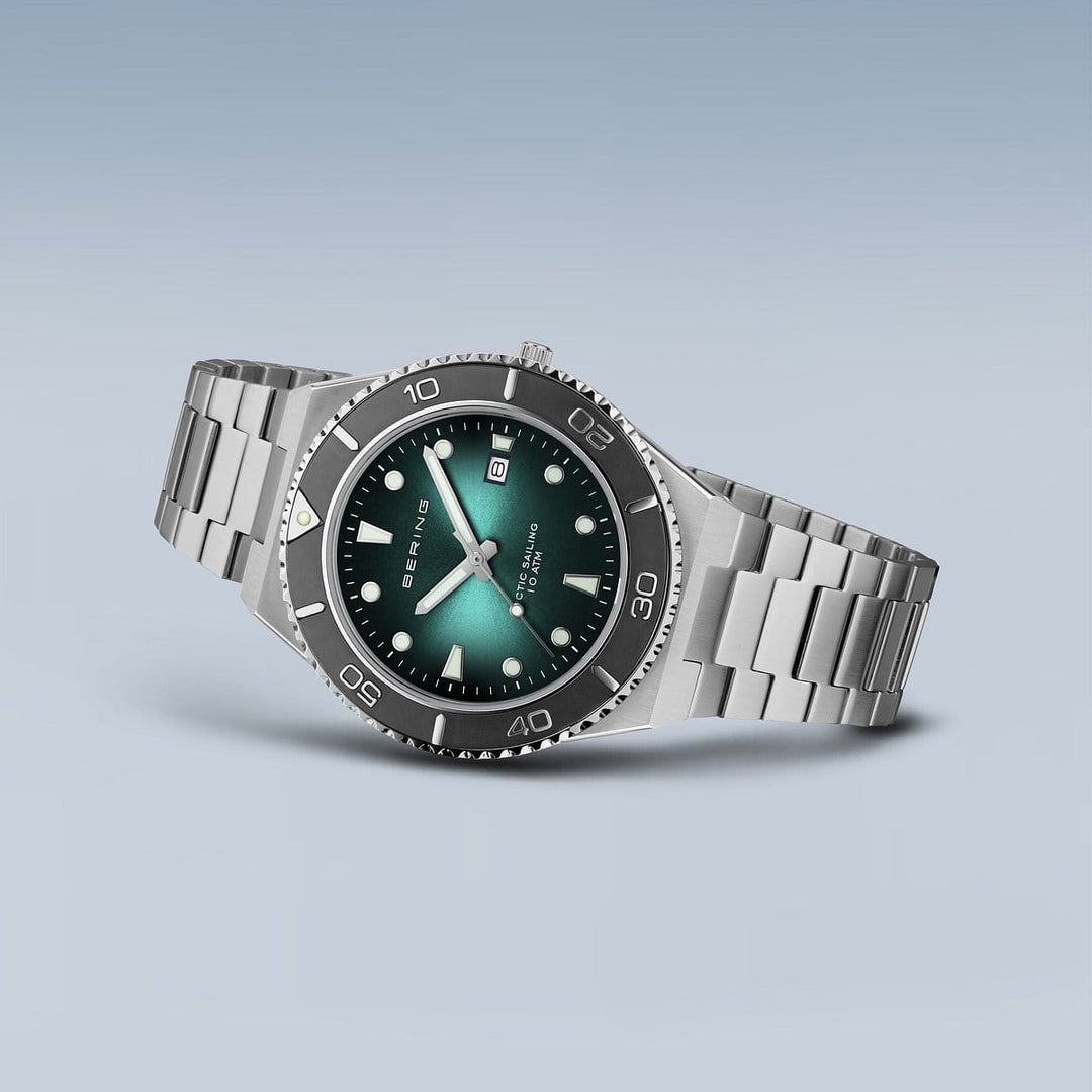 bering heren horloge groene wijzerplaat - 18940-708