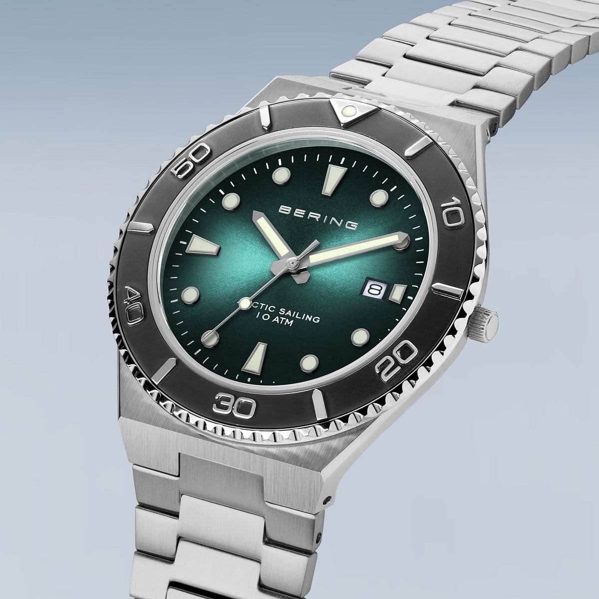 bering reloj de hombre esfera verde - 18940-708