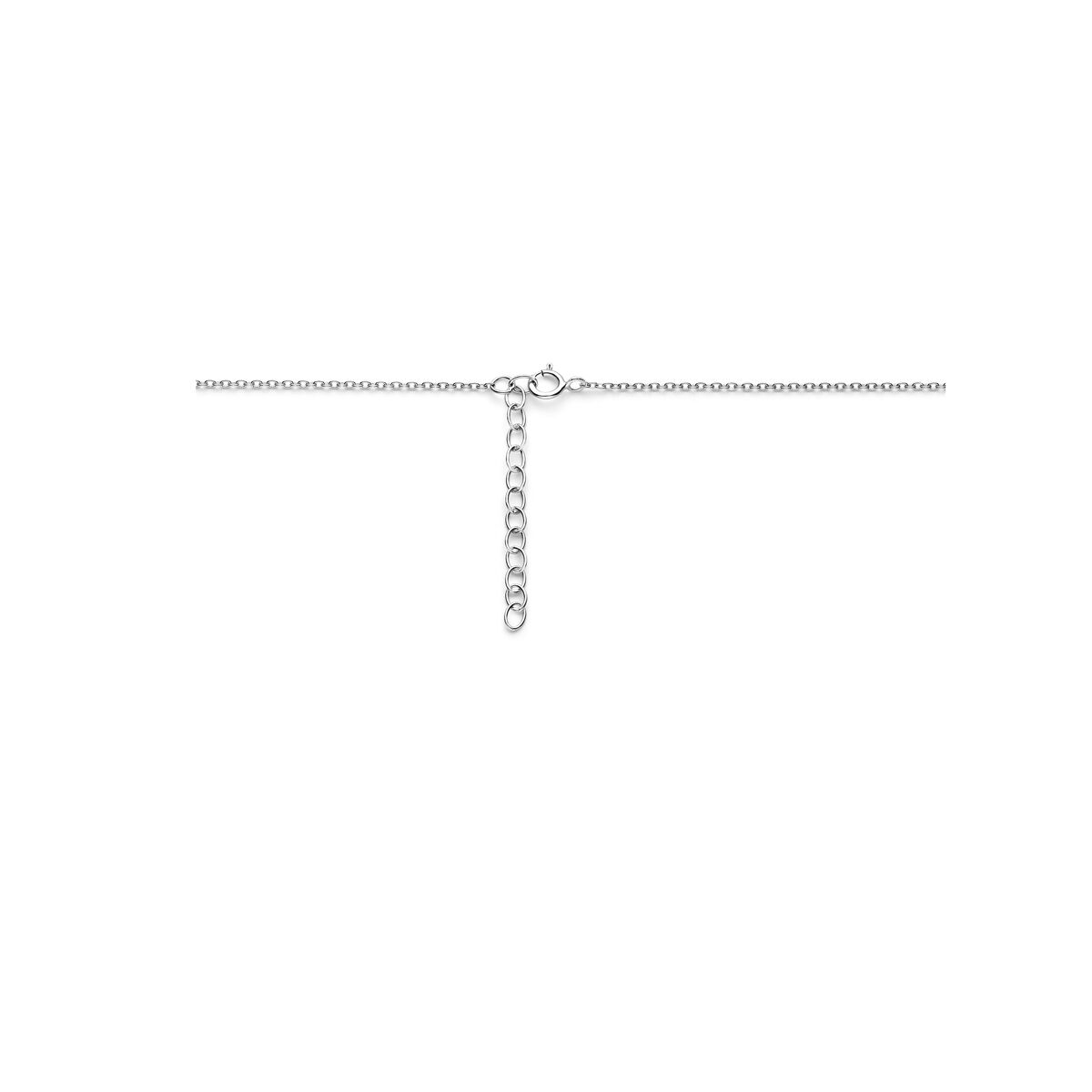 collar trébol 41 + 4 cm plata rodiado