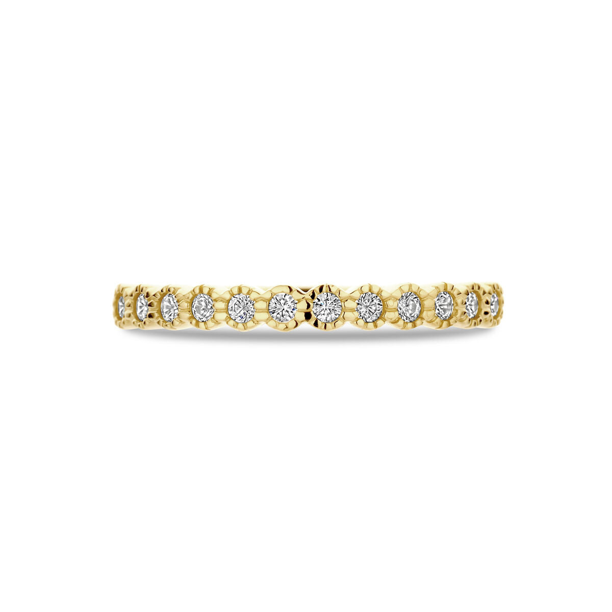 anillo de zircón en oro amarillo de 14K
