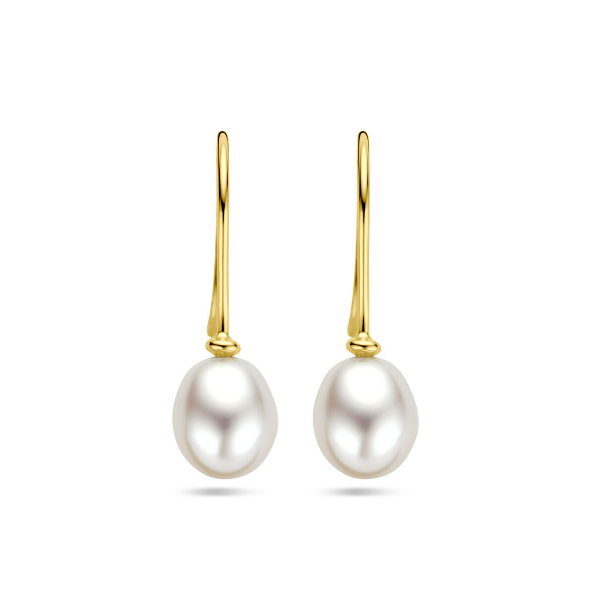 pendientes de perla gancho francés oro amarillo 14K