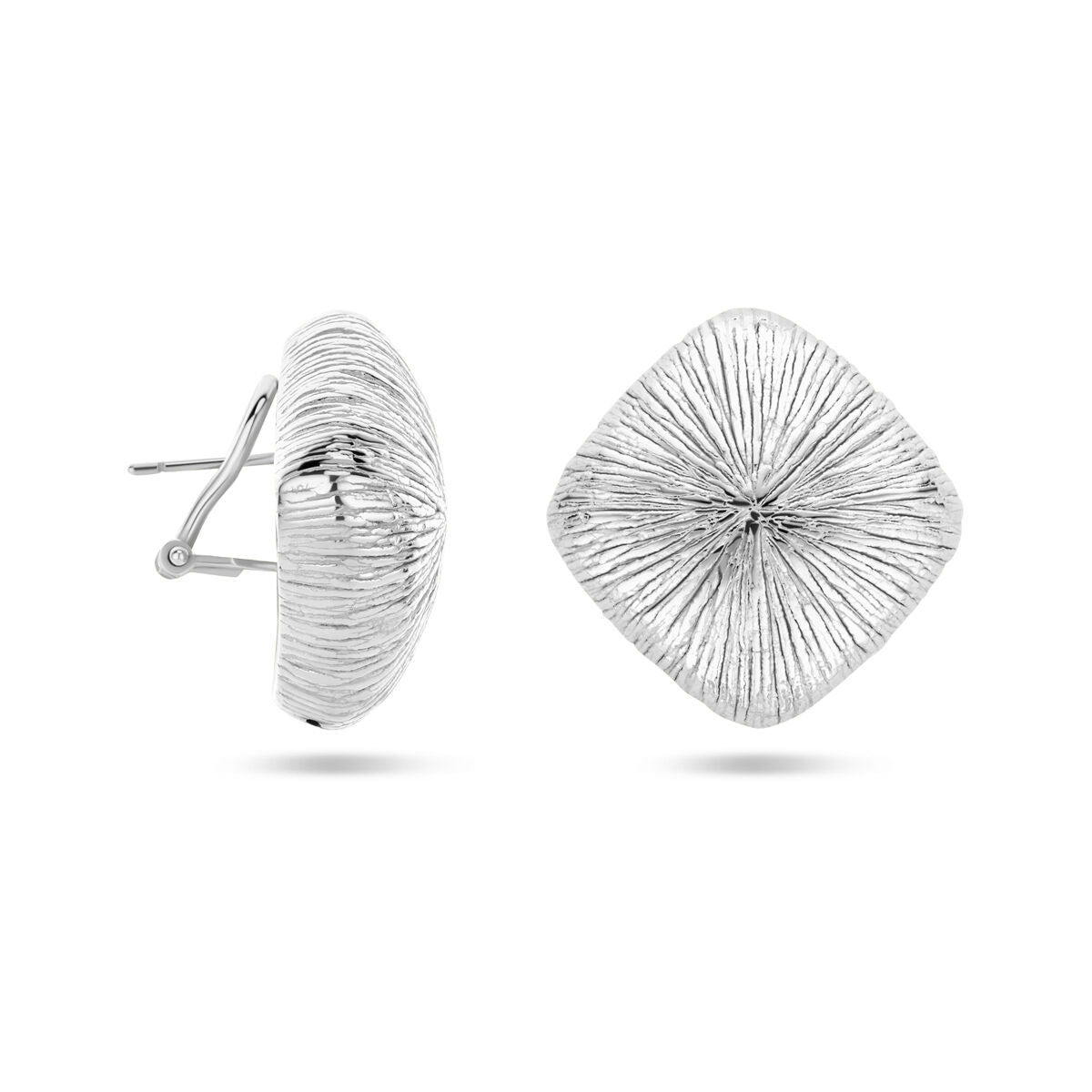 pendientes de botón 27 mm plata rodiado