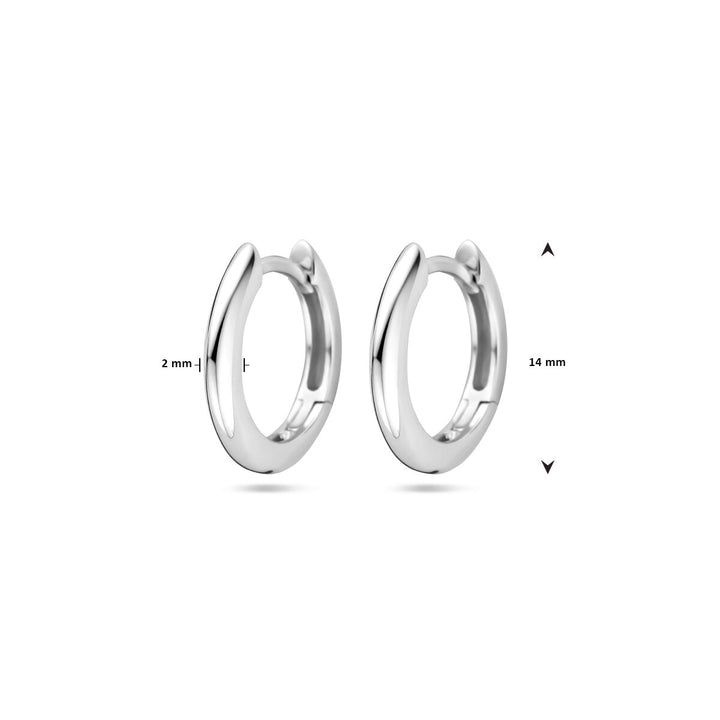 klapoorringen 2,0 mm zilver gerhodineerd