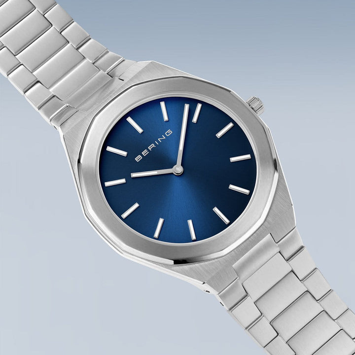 bering heren horloge blauwe wijzerplaat - 19641-707